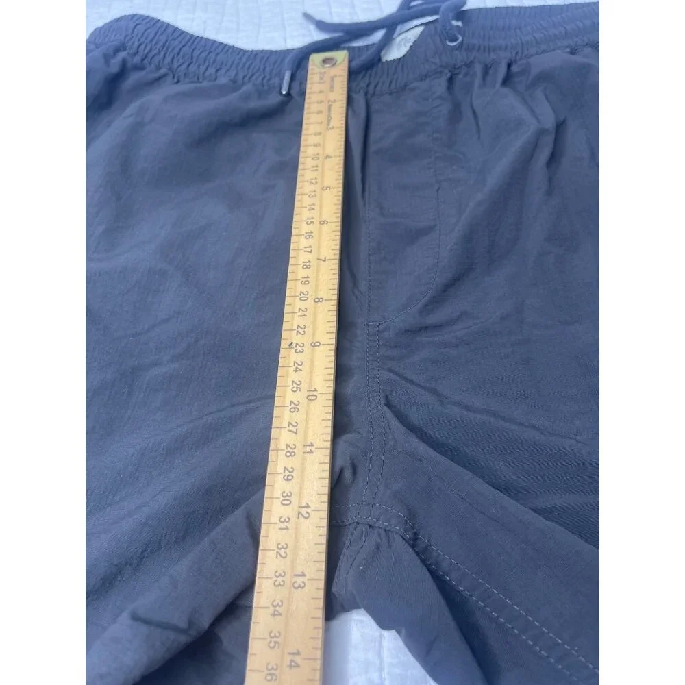 Madewell Mens Everywear Charcoal/Black Swim Casual Shorts XL Elastic Waist